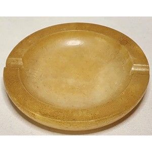 Vintage Alabaster Stone Carved Ashtray Incense Burner Trinket Dish Retro…